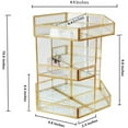 thumbnail image 4 of 360 Rotating Makeup Organizer Spinning Cosmetic Makeup Swivel Antique Storage Box Mirror Glass Beauty Display, Gold Spin Large Capacity Vanity Organizer,Great for Countertop and Bathroom, 4 of 7