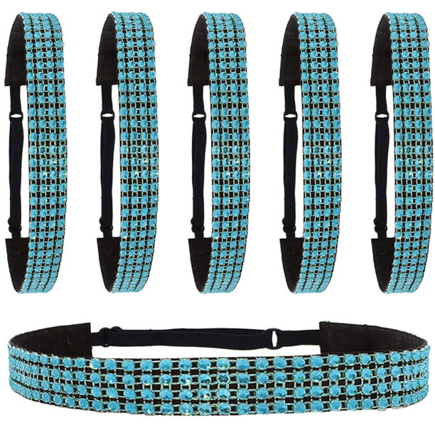 6 piezas de diadema con purpurina, diadema de fieltro antideslizante con diamantes de imitación, diadema de tela para mujer, diadema para deportes y yoga