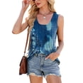 thumbnail image 3 of BadPiggies Women's Tank Tops Tie Dye Summer T Shirts Sleeveless Casual Loose Tunic Blouses, 3 of 8