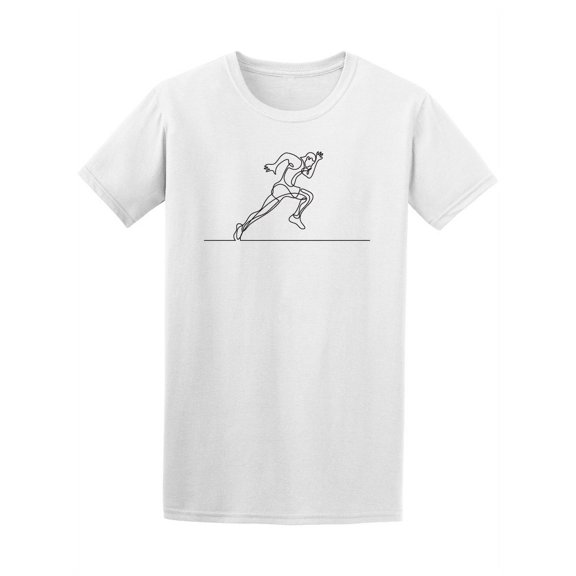 One Line Drawing Running Athlete T-Shirt Men -Image by Shutterstock, Male Small