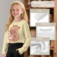 thumbnail image 6 of COEQINE Girls Crop Top Sweatshirt Long Sleeve Crewneck Loose Fit Fall Winter Pullover Fashion Outfits for Age 9-10 Kids for Back to School, Capybara Bubble Tea Yellow, 6 of 7