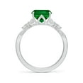 thumbnail image 2 of ANGARA Lab Grown Vintage Style Cushion Rectangular Emerald Engagement Ring for Women in 14K White Gold (Size-10x8mm) | May Birthstone Jewelry for Her | Lab-Grown Emerald Engagement Ring, 2 of 9