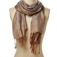 thumbnail image 3 of Oussum Acrylic Jacquard Floral Paisley Fringe Trim Women Scarf, 3 of 5