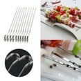 thumbnail image 2 of Metal Flat Meat Skewers Set of 10 Grilling Sticks Wide Rod String Supplies for Mutton Pork Beef Tomato Potato Roasting, 2 of 11