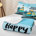 thumbnail image 4 of Erosebridal Teal Camping Bed Spread Queen, Roof Tent Campfire Queen Coverlet Set for Men and Women, 3-Piece, 4 of 7