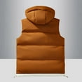 thumbnail image 5 of Zedker Men's Hooded Puffer Jacket Vest Winter Warm Sleeveless Jacket Zipper Quilted Puffy Vests with Pockets Khaki XXL, 5 of 9
