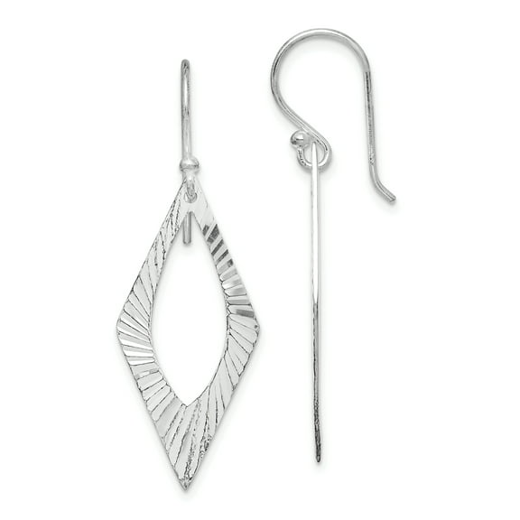 Primal Silver Sterling Silver Rhodium-Plated Diamond-cut Dangle Earrings