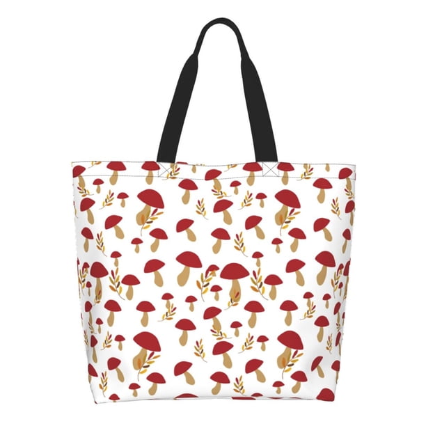 Disketp Red Mushroom Bolsa Tote Estampada para Mujer, Bolso de Hombro y de Mano para Compras y Viajes