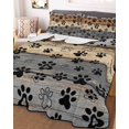thumbnail image 2 of Quilts Full Size, Gray Dog Paws Soft Comforter Bedding Set for Bed, Farmhouse Vintage Modern Grey Brown Wood Lightweight Quilted Bedspread with Pillow Cover(2 Pieces) for All Season, 78x90 Inch, 2 of 6