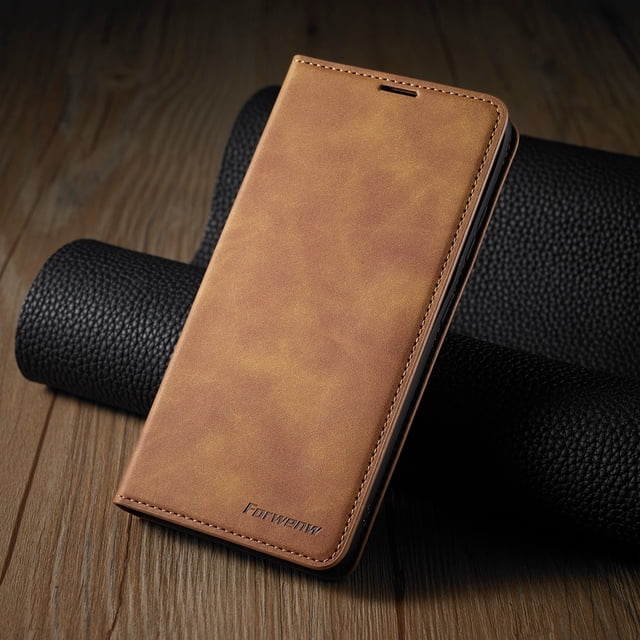 Funda con ranura para tarjeta de cuero con tapa magnética de negocios para iPhone 14 Pro Max 13 12 11 SE 2020 X XR XS Max 8 7 6 6S Plus 5 5S Tan Jianjun unisex