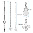 thumbnail image 2 of Ceiling Fan Pull Chain Set, 4 Pieces Bulb and Fan Pattern Pull Chain Extension Fan Pull Chain Pendant 12 Inch Ceiling Fan Chain Extender with Ball Fan Chains Connector (Nickel), 2 of 4