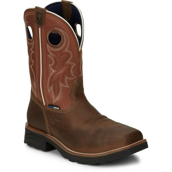Tony Lama Mens 11" Fireball Composite Toe Waterproof Work Boot Brown - TW3300 BROWN