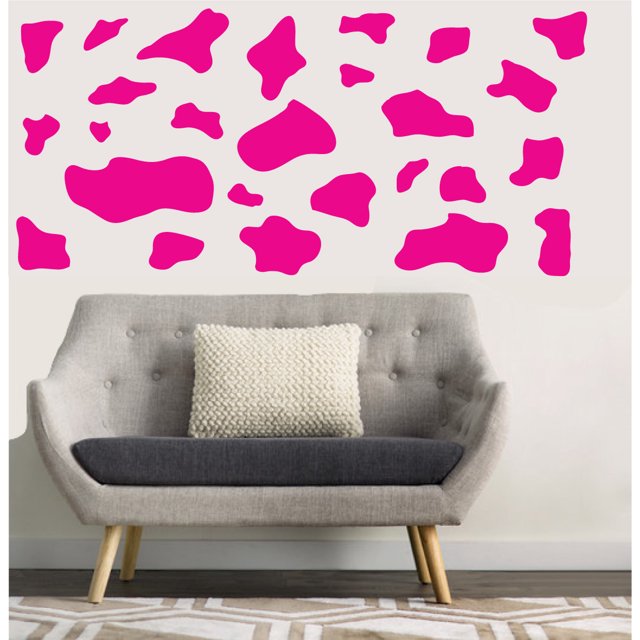 Hot Pink Cow Print Wall Stickers Decals Farm Theme Decor