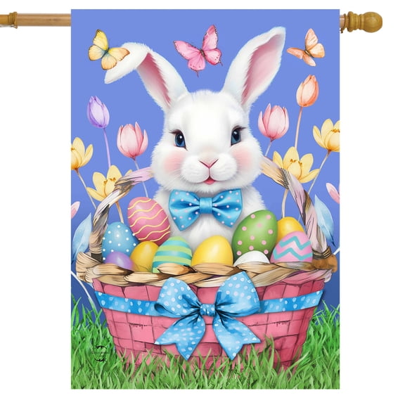 Briarwood Lane Easter Bunny Basket House Flag