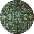 thumbnail image 1 of Ahgly Company Indoor Round Animal Turquoise Blue Traditional Area Rugs, 6' Round, 1 of 4