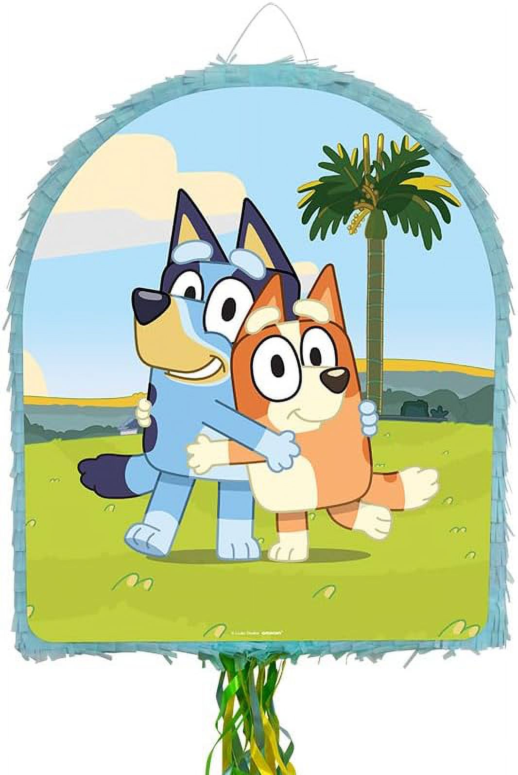 Pull String Bluey Cardstock & Tissue Paper Pinata, 17.5in x 21.75in