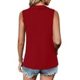 thumbnail image 6 of Tennis Tops for Women Women Half Zip Ribbed Sleeveless Tank Tops Dressy Casual Sporty Daily Vests Blouse Red M, 6 of 6