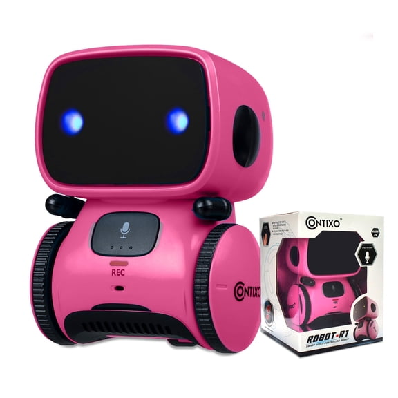 Robot Toy Contixo R1, control de voz interactivo rosa, 13 x 10 x 10 cm