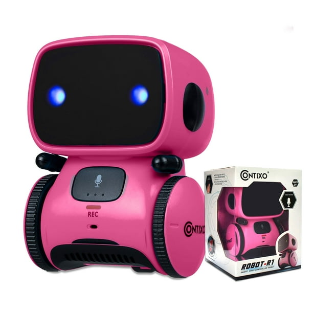 Robot Toy Contixo R1, control de voz interactivo rosa, 13 x 10 x 10 cm