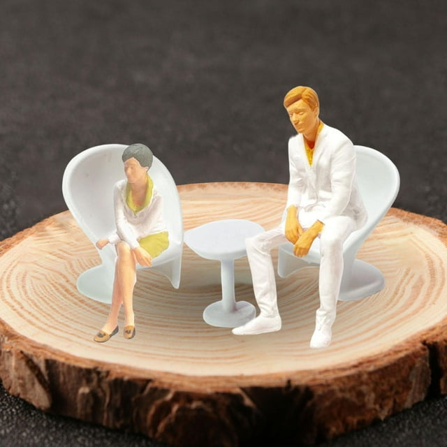 Figuras en miniatura de 5 uds., mesa pintada a mano, silla, figuras en miniatura, escenas, modelos de Diorama para diseño, decoración arquitectónica, 1:87 CUTICAT Maquetas de dioramas