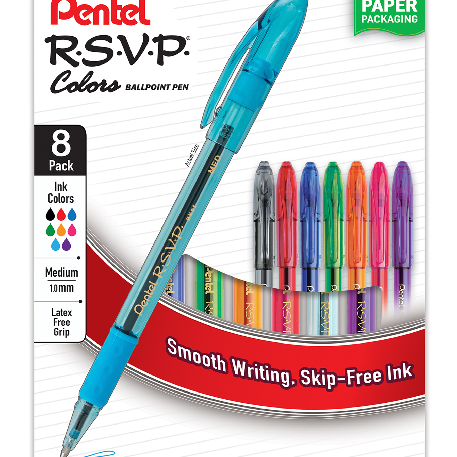 Pentel RSVP Colors Ballpoint Pens, 8-Pack photo 2