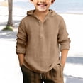 thumbnail image 2 of Splozh Chemise Boutonnée pour Enfants Décontractée Basique d'Été à Manches Longues Chandails pour Enfants Chemise Boutonnée pour Enfants Chemise Formelle pour Enfants, Brun, 12-13 Ans, 2 of 4