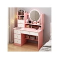 thumbnail image 1 of Tocador de Maquillaje con Luces,Tocador Moderno con Espejo LED,Tocador con 6 Cajones para Dormitorio y Baño,Tocador con Espejo para Niñas, Regalo para Mujeres (Rosa), 1 of 4