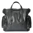 thumbnail image 2 of Gucci Gray Leather Drawstring Tote Bag With Tonal Double G Logo, 2 of 4