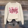 thumbnail image 7 of Valentines Sweatshirts for Women Cute Crew Neck Sweatshirt Heart Print Long Sleeve Shirt Fashion Trendy Outfits, 7 of 7