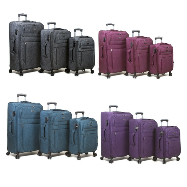 Dejuno Aurora Lightweight Denim 3-Piece Spinner Luggage Set