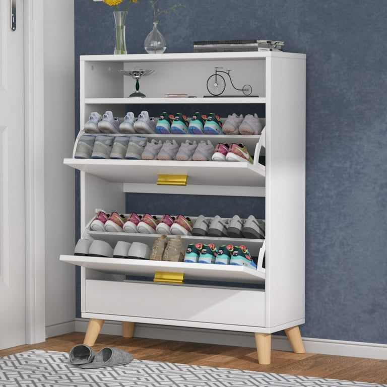  Yoluckea Rattan Shoe Storage Cabinet/Rack with 2 Flip