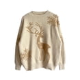 thumbnail image 2 of Seyurigaoka Merry Christmas Sweartshirt for Women Long Sleeve Elk Snowflake Pattern Knit Tops Christmas Pullover Sweater Jumper, 2 of 3