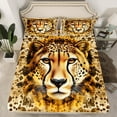 thumbnail image 2 of Manfei Kids Leopard Wildlife Twin Sheet Sets, Jungle Animal Twin Fitted Sheet, Fashion Cheetah Print Flat Sheet, Microfiber Bedroom Decor, 3 Pieces, 2 of 7