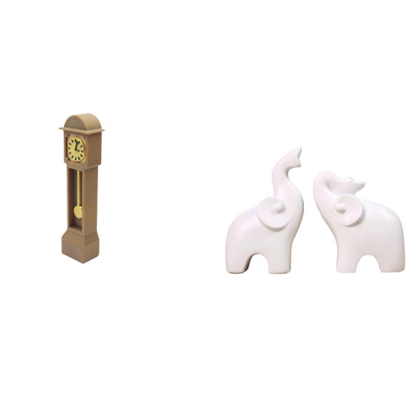 Reloj de suelo para casa de muñecas,Reloj de piso para casa de muñecas en miniatura,minimuebles,Reloj de pie para niños,juguete clásico de simulación,Escultura de elefante,Esculturas de