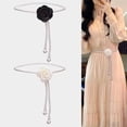 thumbnail image 2 of YooGuoGuo Camellia Pearl Fragrant Wind Waist Chain Black and White Flower Belt Dress Shirt Belt Waist Chain, 2 of 7