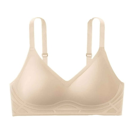 Siilsaa Women s Blissful Benefits Underarm-Smoothing with Seamless Stretch Wireless Lightly Lined Comfort Bra Rm3911w Beige S