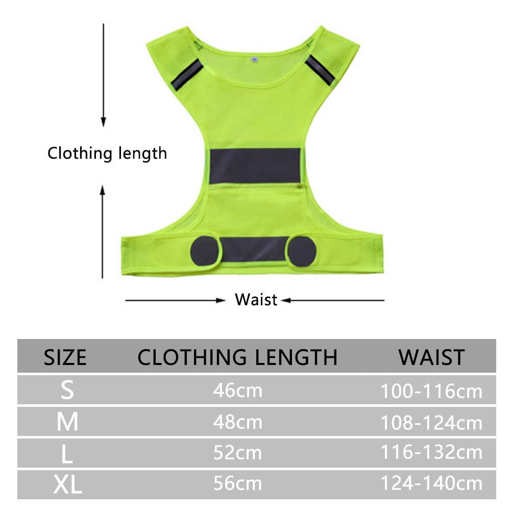 Reflective Vest Adjustable Safety Vest High Visibility Running Vest Lightweight Breathable Cycling Night Running Walking Sports Vest