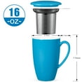 thumbnail image 2 of Tea Cup with Lid, Tea Infuser Cup, 500ml 16oz Mug, Tea Cup with Stainless Steel Filter, Tea Cup with Infuser, Tea Mugs with Infuser and Lid, Tea Gifts for Tea Lovers, Tea Infuser Mug - Medium blue, 2 of 7