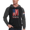 thumbnail image 3 of Men's Casual Flag Print Hooded Sweatshirt, Drawstring Pullover with Long Sleeves and Front Pockets, Fall Spring Street Style Daily Wear,Gray,5XL, 3 of 6