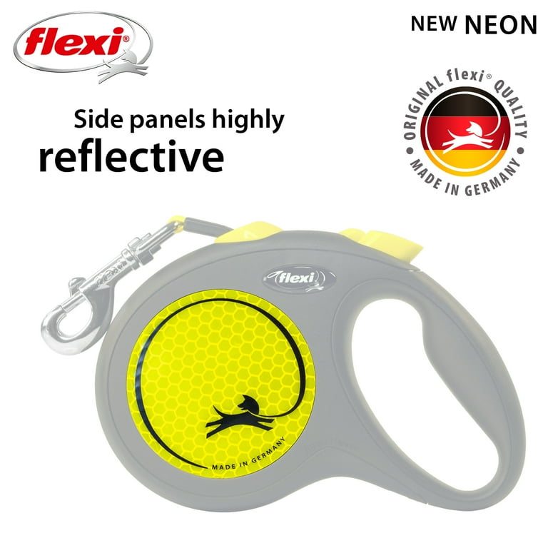 Flexi New Neon Tape Retractable Dog Leash Black Neon 16ft for