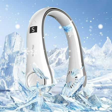 

PeiBai Portable Hanging Fan Hands Bladeless Fan Operated Wearable Personals Fan Leafless Rechargeable Headphone Design Usb Powered Hanging Necks Fan 5 Speeds