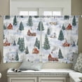 thumbnail image 4 of Farmhouse Christmas Sheer Curtains 54 Inches Length 2 Panels Set, Window Sheer Curtains for Living Room/Bedroom, Green Xmas Tree Snowflake Light Filtering Rod Pocket Curtain 52'' x 54'' x 2, 4 of 7