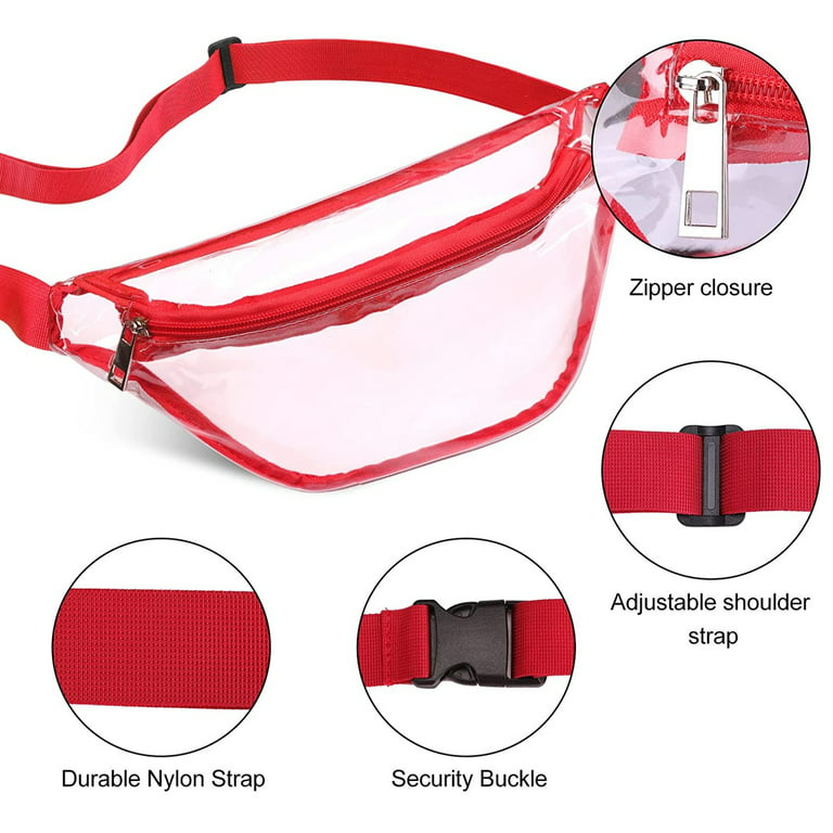 Red Clear Belt Bag