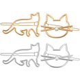 thumbnail image 4 of 4 pinzas para el pelo con forma de gato, pasadores metálicos para el pelo, pinzas para el flequillo para mujeres y niñas., 4 of 5