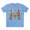 Carolina Blue, variant on Letter Shirt, Shirt with Letters, Tee Shirt with Gold Letters