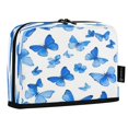 thumbnail image 2 of Standing Pencil Case with Base Large Capacity Stationery Pouch Pen Bag with Zipper for Women Men Blue Butterfly Pattern, 2 of 7