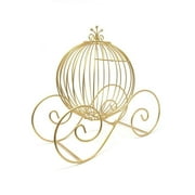 Metal Wire Pumpkin Coach, 12-Inch, Gold