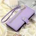 thumbnail image 5 of Allytechgroup Wallet Case for Apple iPhone 16 Pro Max, 9 Cards Holder + Zipper Pocket + Hand Wrist Shockproof Stand Flip Cover RFID Blocking Phone Case for Women Men, Purple, 5 of 7