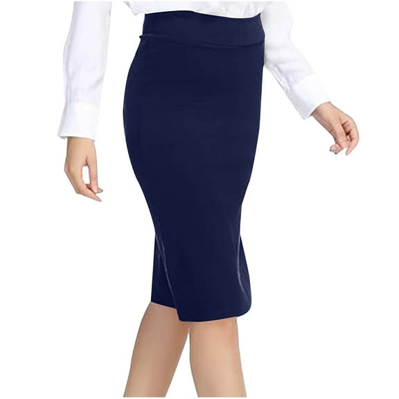 Summer Weekly Deal kttectoa Slim Workwear Wrap Skirts Pencil Skirts Skirts for Women Solid Skirt Zipper Mid Waist Mid-Length Skirt for Women Dressy Dating