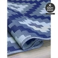 thumbnail image 6 of FH Home Outdoor Rug - Waterproof, Fade Resistant, Reversible - Premium Recycled Plastic - Geometric - Patio, Deck, Porch, Balcony, Laundry Room - Aztec Kilim - Blue Multi - 4 x 6 ft, 6 of 8